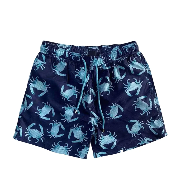 Beach pants fashionable turtles full pattern printed swimming pants elastic waterproof quick drying seaside vacation 2024