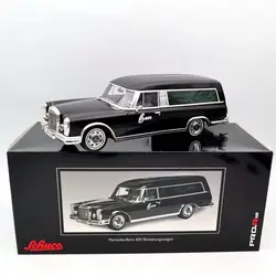 Carro modelo resina preta na caixa, Schuco M-B 600 Hearse Funeral, Escala 1:18, Novo, 1:18