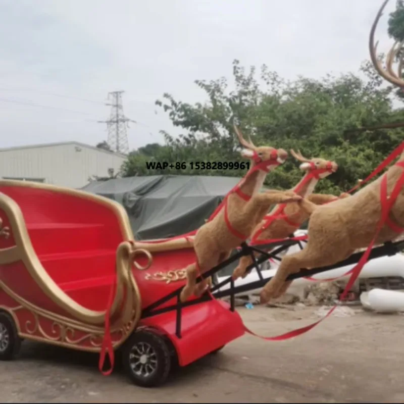 

Оптовая продажа: Уличная декоративная фигура Санты на санях из стекловолокна для рождественского оформления