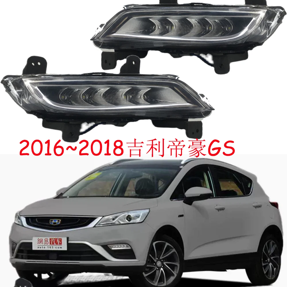 

1pcs car accessories bupmer head light Geely Emgrand GS daytime light fog lamp LED headlight 2016~2018y Geely headlamp