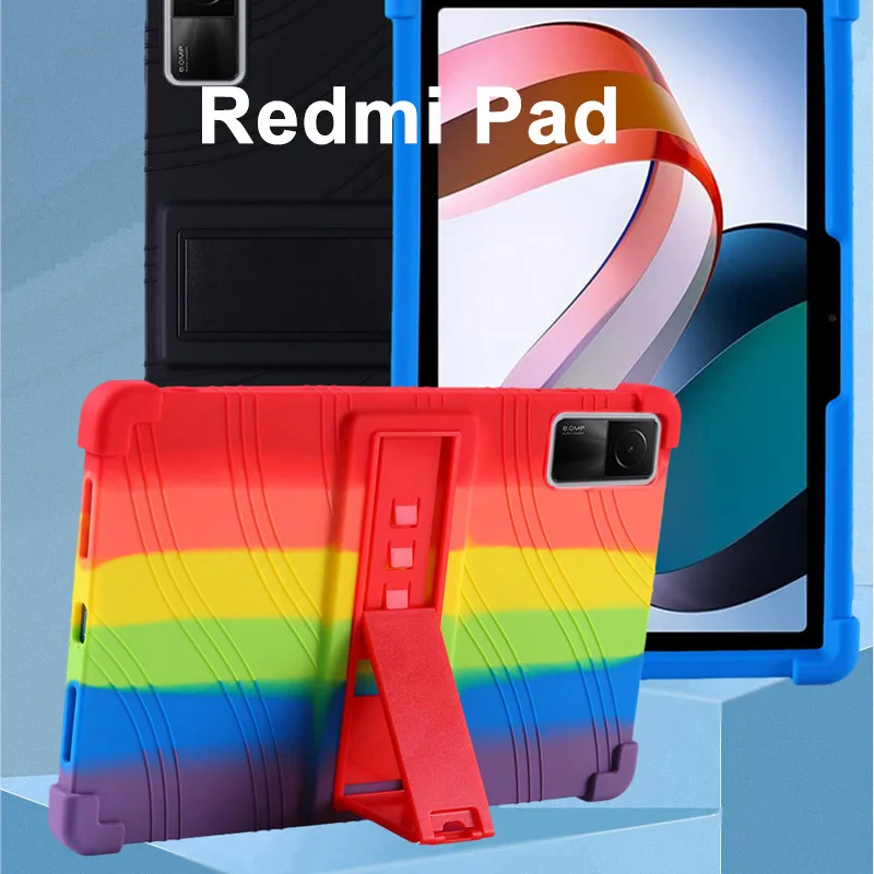 For Xiaomi Redmi Pad Case Soft silicon Skin Shell Capa Coque 2022 PU Leather Tri-Folding Stand For Redmi Pad Case 10.6 inch Cove