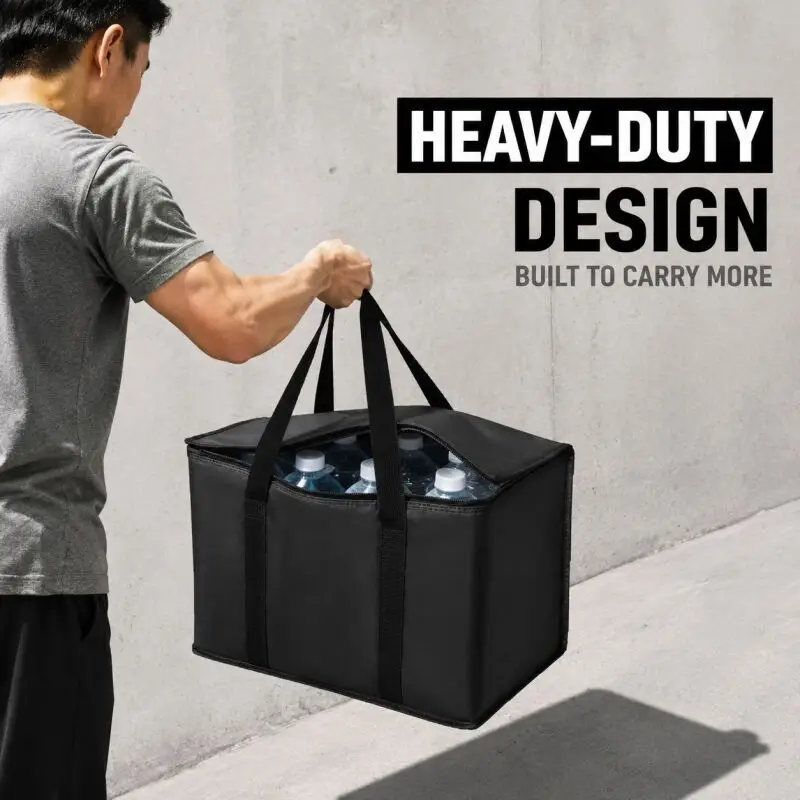 50L Large Insulated Cooler Bag Foldable Waterproof Lunch Box Camping Handbag for Picnic Grocery Shopping Organizer with Zipper