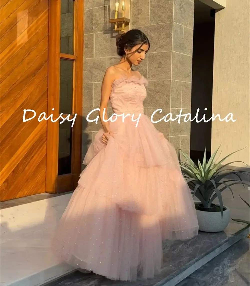 

High Quality Strapless Evening Dresses Sleeveles Sequin Chiffon Ball gown Quinceanera Draped Cocktail Dress Wedding Party dress