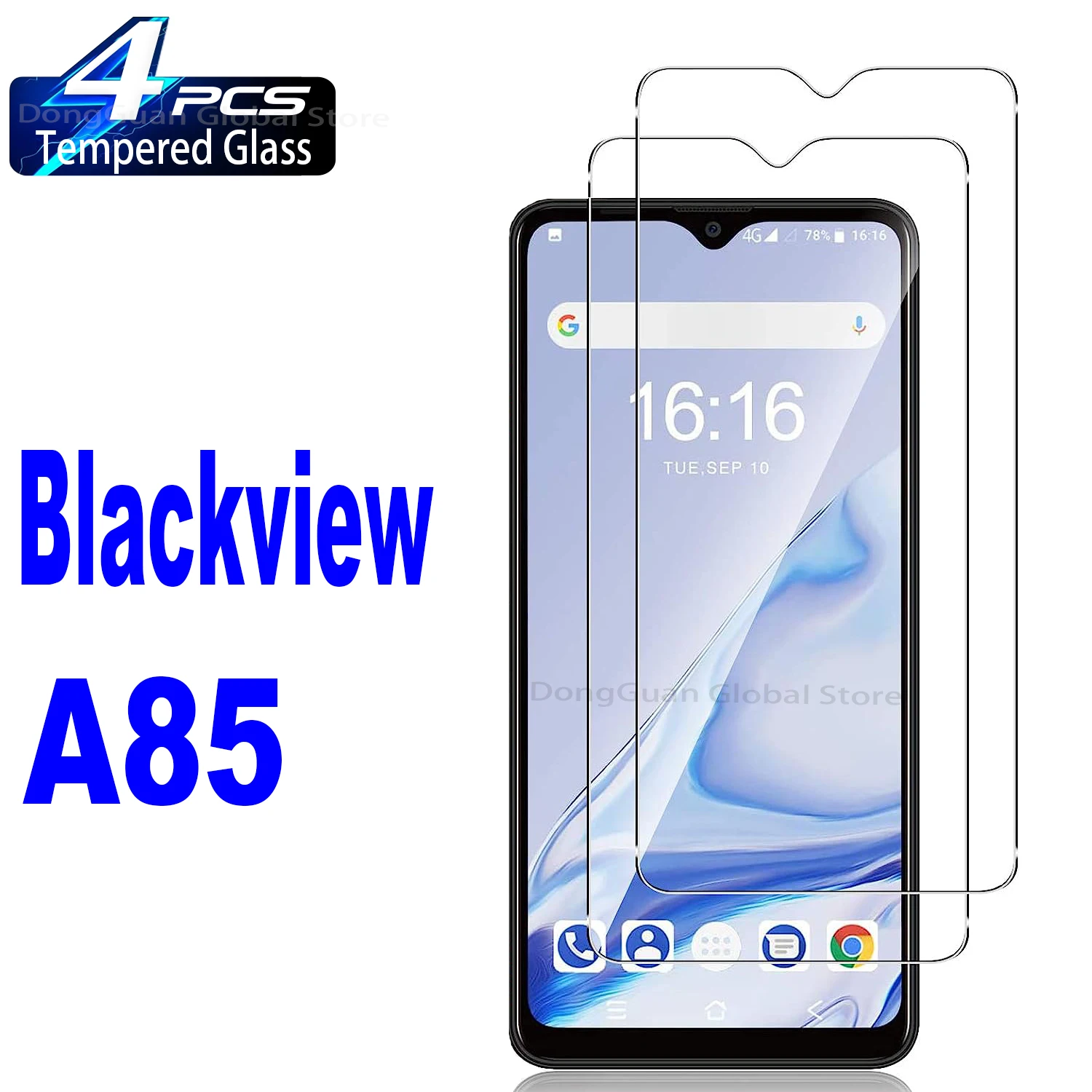 2/4Pcs szkło hartowane do folii szkło ochronne z ekranem Blackview A85