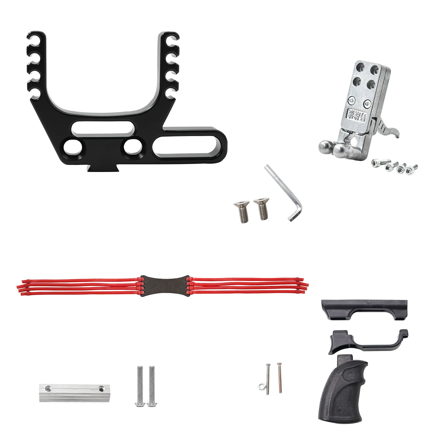 

DIY Hunting Bow Head Aluminum Alloy Slingshot Accessories Large Long-Rod Slingshot Assembly Outdoor Shooting Entertainment Toys