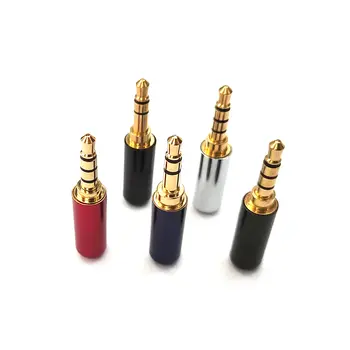 1/5 ks měděný 3/4 pólový 3,5mm konektor (samec) pro sluchátka 3,5mm stereo audio konektor pro 4mm kabelový adaptér 10 nejlepší prodej 3,5mm jack 4pólový - №10