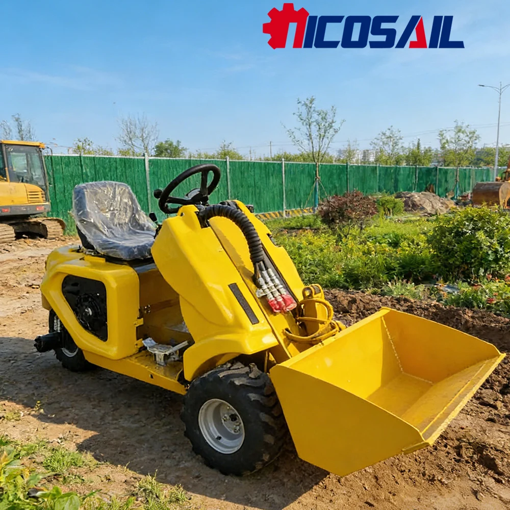 

Nicosail Compact 3-Wheel Skid Steer Loader Hydraulic for Farm Pasture Feeding Garden Yard Maintenance Work