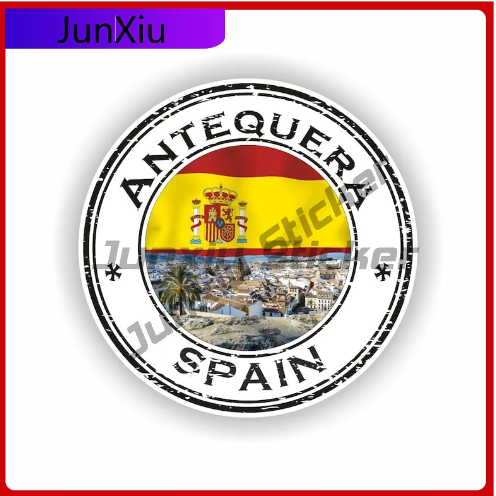 

Antequera Spain Seal Trendy Car Durable Sticker Sticker Round Symbol Cool Weatherproof Car Wall Vinyl UV Resistant Truck