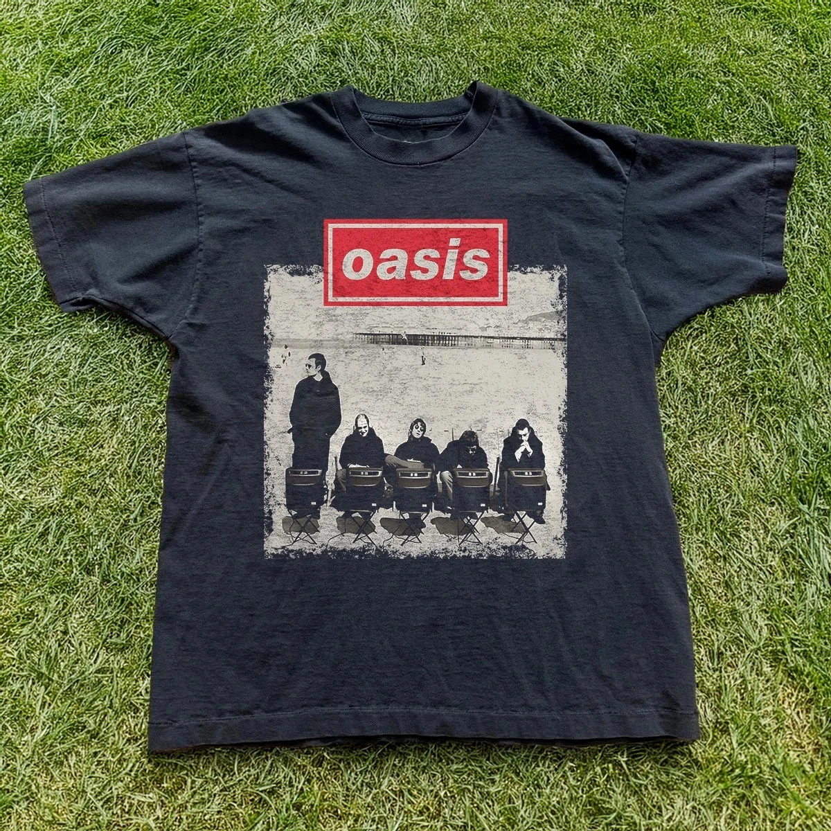 Men's Summer Vintage Oasis T-Shirt Cotton and Breathable Tee Men's and Women's Round Neck Streetwear Short Sleeve T Shirt