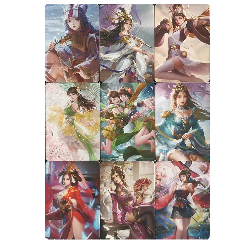 9PCS/Set Sexy Anime Girl Cards Legends of The Three Kingdoms Diao Chan Xiaoqiao Zhenji Game Collection Cards Christmas Gift Toys