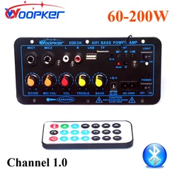 Woopker Amplifier Board D20 Max 200W Subwoofer Audio AMP for Home Car Truck RV Camper Support Bluetooth USB FM Radio TF Player