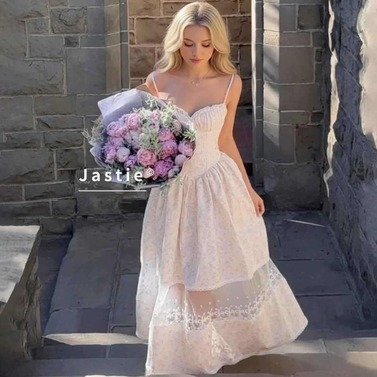 Vestido Midi con tirantes y estampado Floral de retazos de encaje para niñas elegantes, vestidos bohemios de verano para vacaciones en la playa, bata con cordones 2026