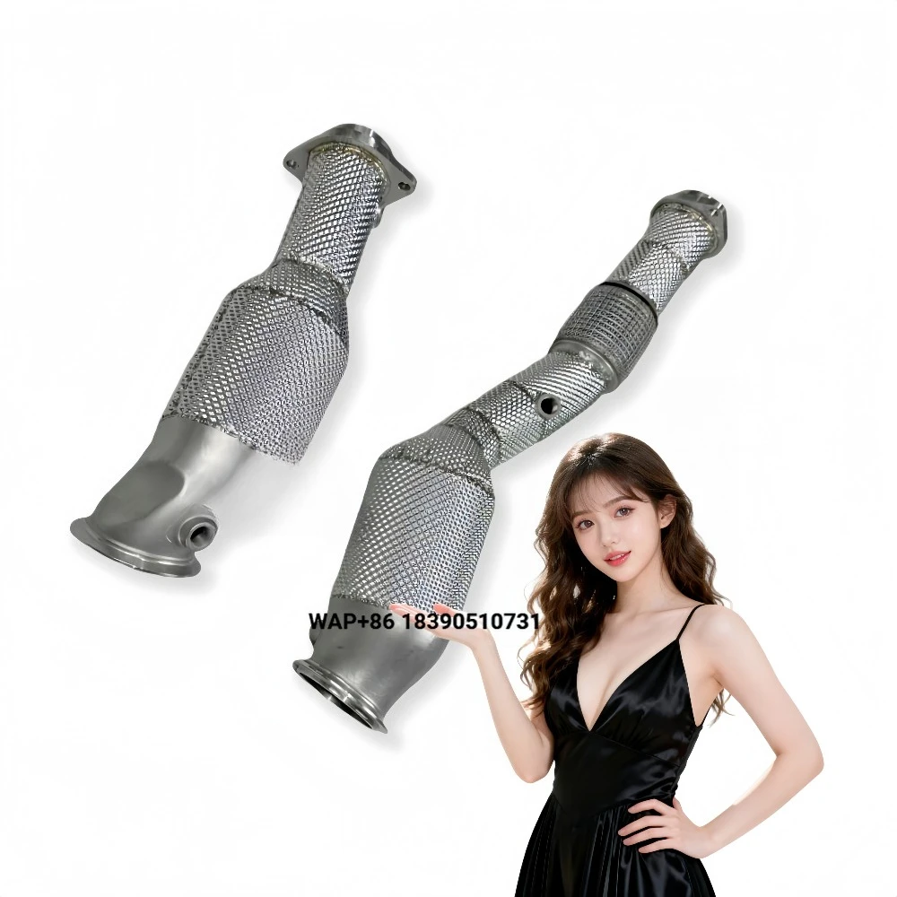 SS304 Exhaust Downpipe Head with Heat Insulation, No Fault Light, Fit for  S58 M2 G87 2020+ Automotive Parts Modification