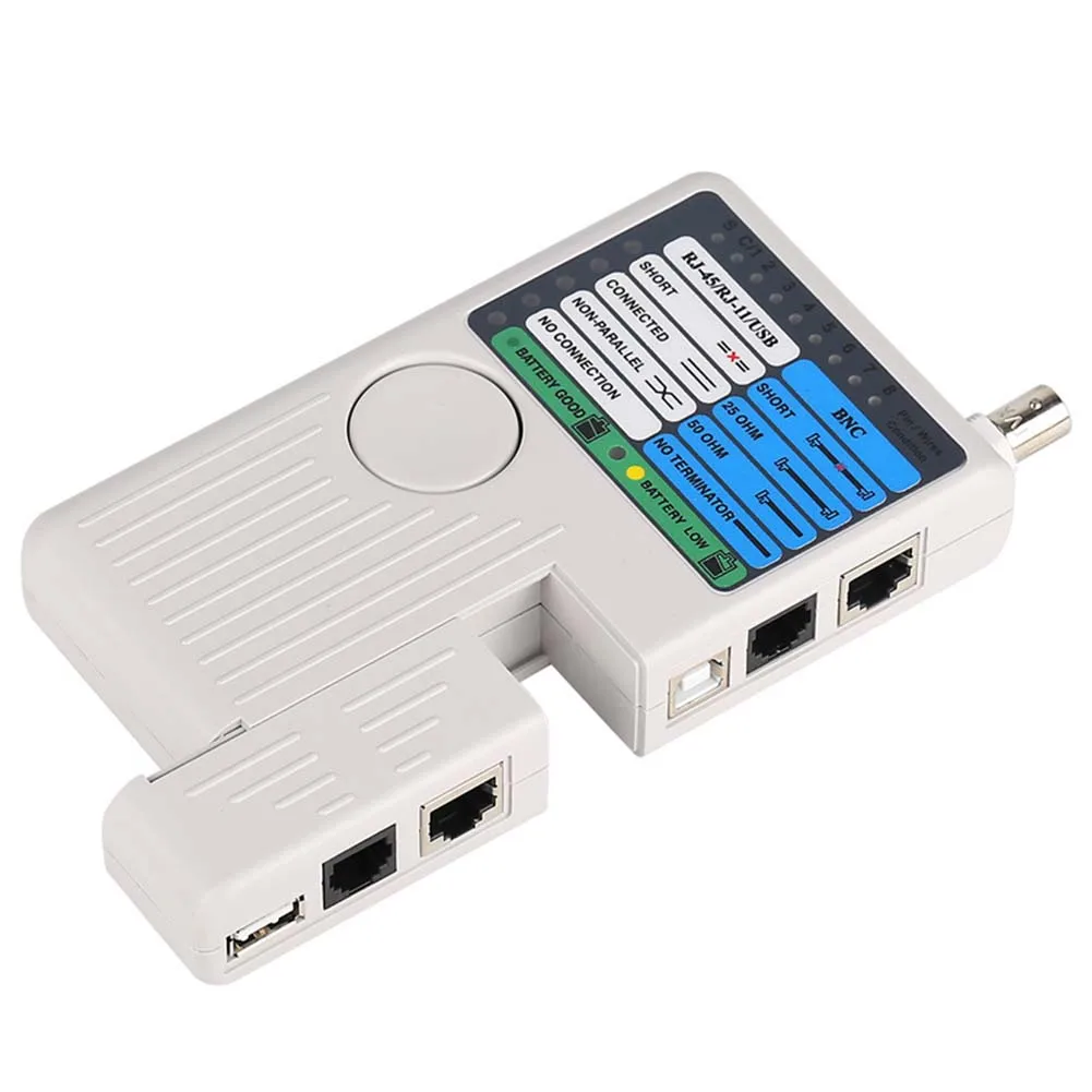 1pc Network Cable Tester ETCS-RJ11 Multi Function 4In1 Network Cable Tester LAN Cable Wire Tester For RJ-45 RJ-11 USB BNC