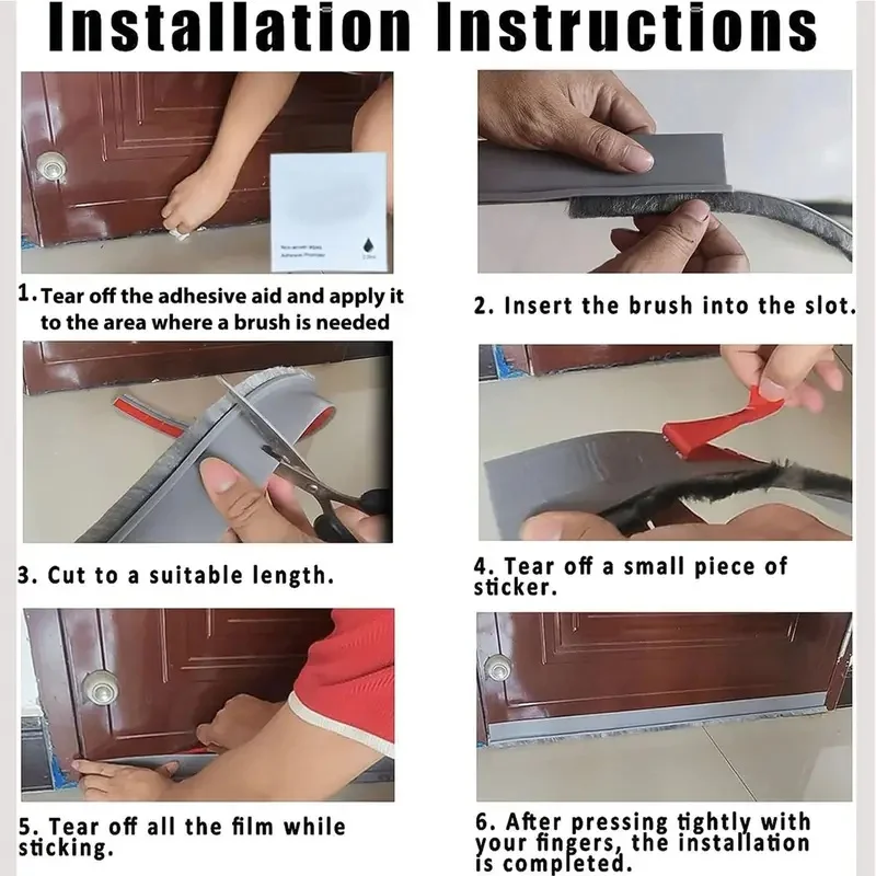 1pc Door Stoppers, Door Sweeps, And Sealing Strips For Both Exterior And Interior Doors, Upgraded Brush Sealing Strips