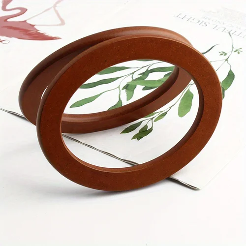 2 uds. Asa ovalada de madera para bolso, bolso hecho a mano de repuesto, bolso cruzado, manualidades DIY, accesorios de costura, marco de mango de madera