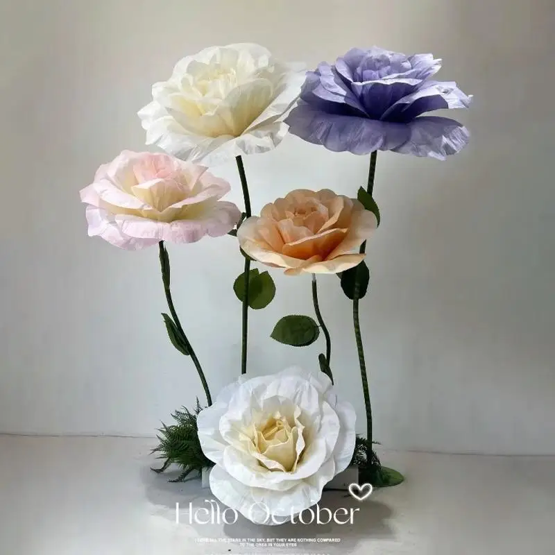 

Large Rose Artificial Flower Giant Waterproof Paper Flowers Photography Props Wedding Decoration T Stage Layout Window Display
