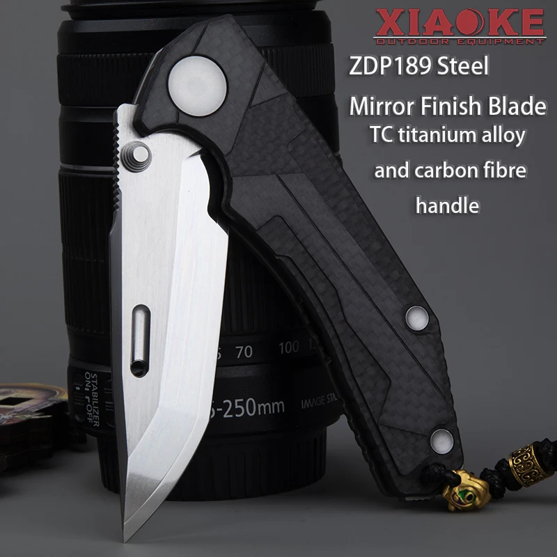 

Тактический складной нож EDC с лезвием из стали ZDP189, титаном TC и углеродным волокном, компактное снаряжение для охоты/кемпинга, подарок для мужчин