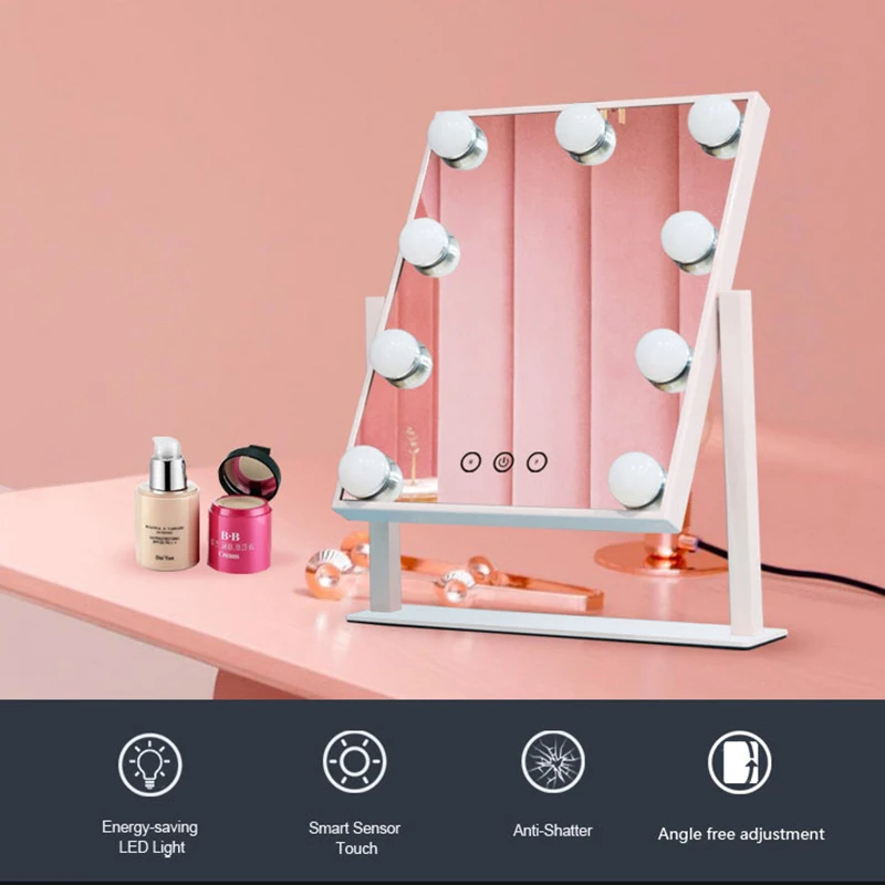 

LED Makeup Mirror Lights Dimmable Bulbs for Vanity Stick Bedroom Tabletop Hollywood Vanity Ligh white/black 360degree Rotating