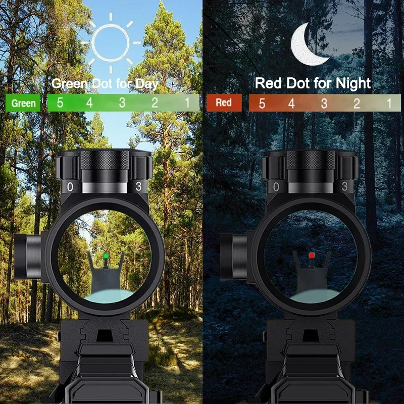 1X40 Red Dot Sight Tactical Compact Riflescope Reflex Optics Sight 11mm/20mm Rail Rifle Scopes Picatinny for Hunting Accessory