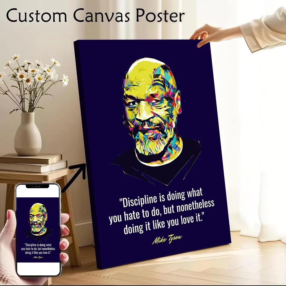 Mike Tyson Quotes Canvas Poster Wall Art Customizable High Quality Printed Picture for Bathroom Decor Living Room Bedroom Mural