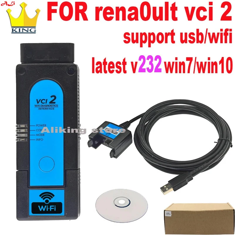 For renault VCI 2 Can Clip V232 USB and WIFI Obd 2 Automatic Diagnostic Interface Scanner diagnostis Car Vehicle Repairing Tools