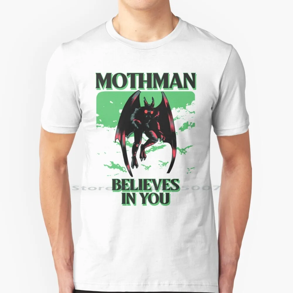 Mothman Believes In You T Shirt 100% Cotton Mothman Cryptozoology Bigfoot Buzzfeed Unsolved West Virginia Cryptids Cute Point