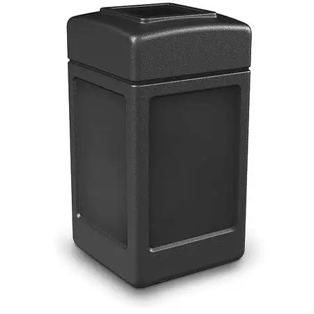 

Square Waste Container, Black, 42 gal., lon