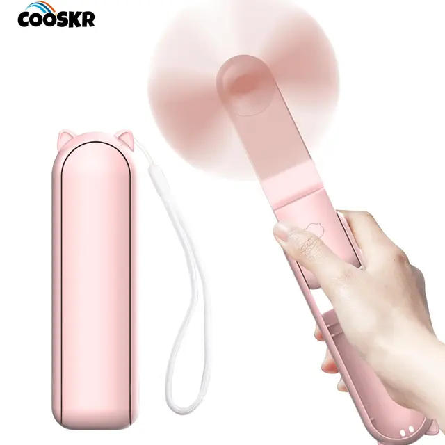 Portable Fan 2000mAh USB Rechargeable 3 Speed Mini Handheld Foldable