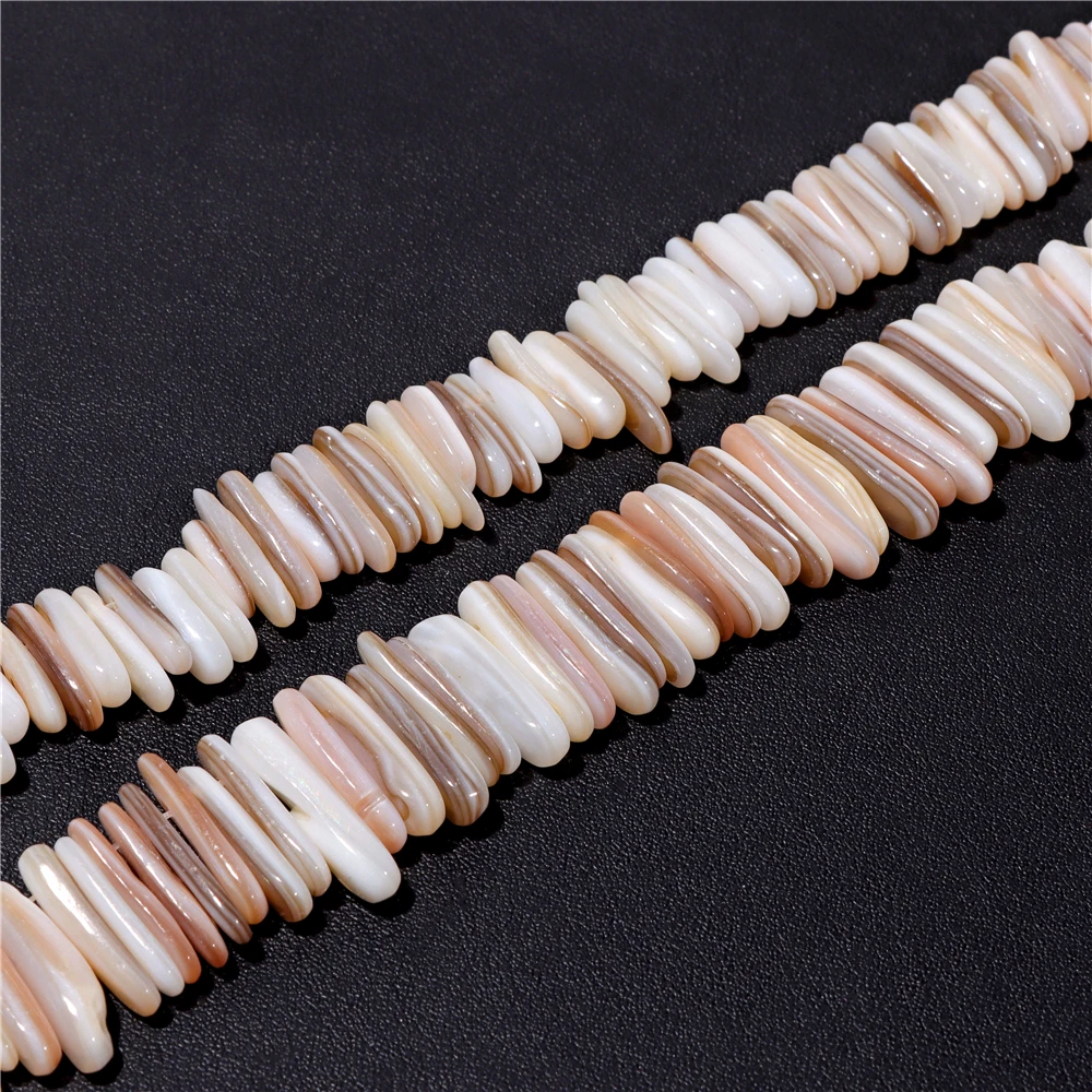 5x18mm Irregular Shell Beads Natural Freshwater Mother of Pearls Point Bead Bohemia Reiki Spacer Shells for Jewelry Making 15\'\'