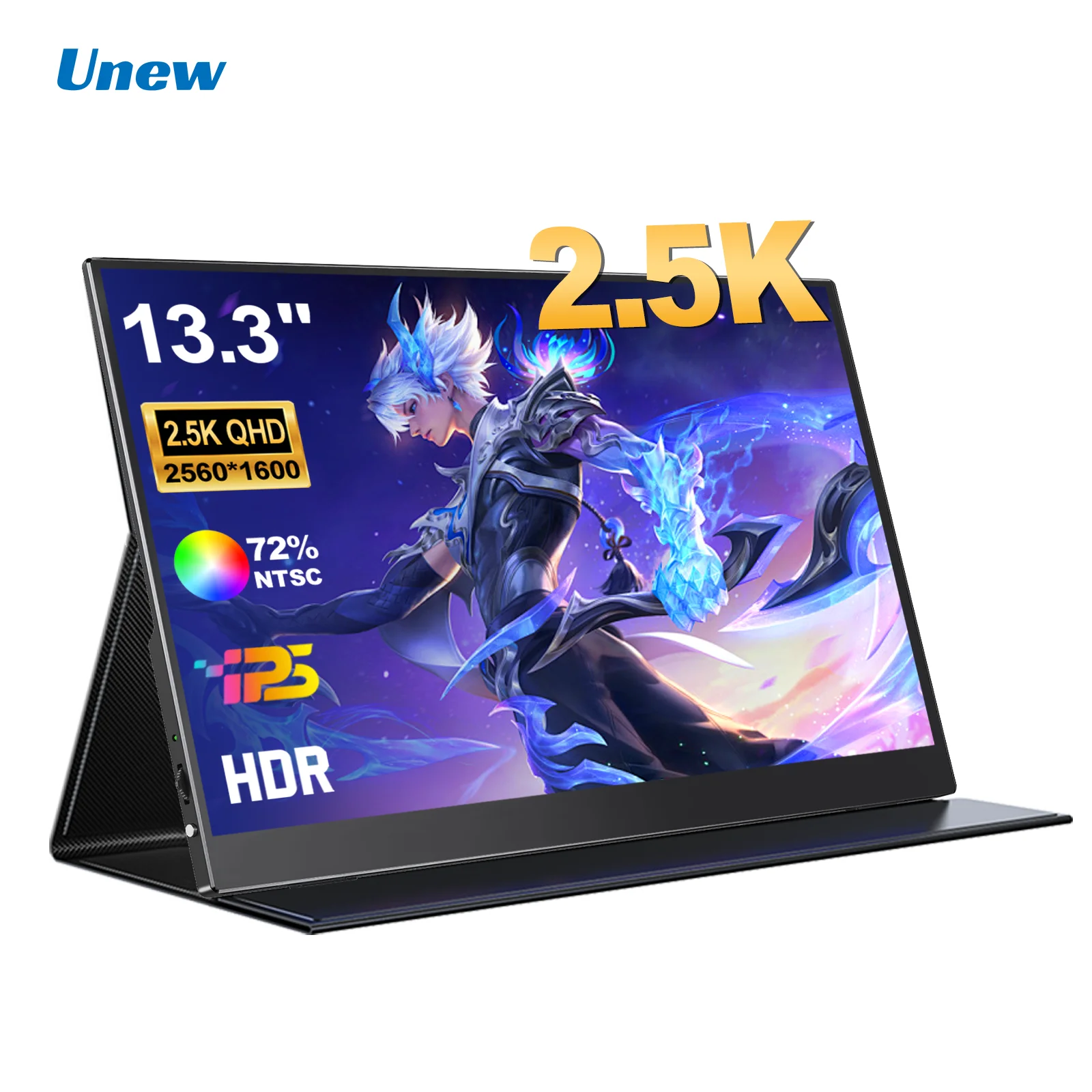 

Unew Portable Monitor 13.3 inch 2560*1600 2.5K Gaming Display Screen HDMI Type-C for PS Xbox Switch Laptop Phone Tablet US Stock