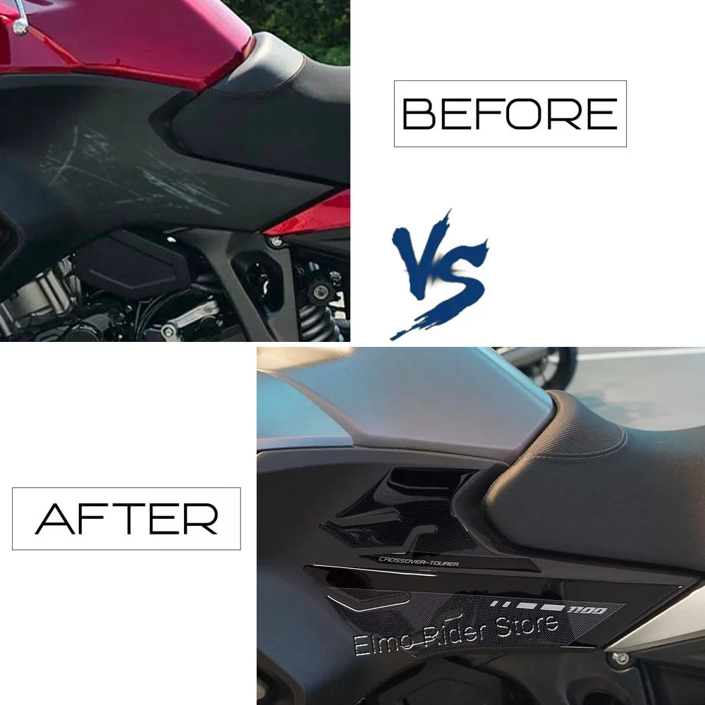 For HONDA NT1100 NT 1100 2022-2023 3D Resin Epoxy Sticker Motorcycle Side Tank Pad Anti Scratch Decal Non-slip Tank Pad