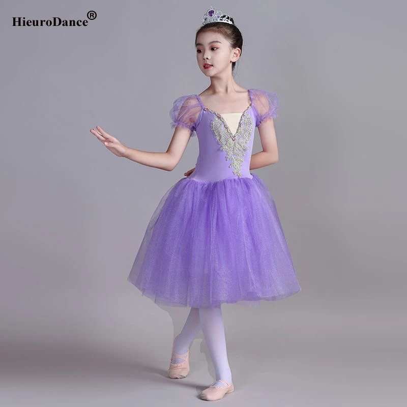 Vestido de balé para meninas, Competição Tutu para crianças, Tutu traje para bailarina, Tutu panqueca para dança