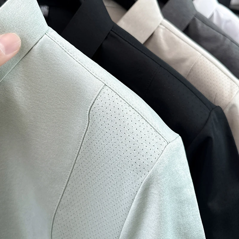Designer Edition Herren Kurzarm-Poloshirt mit Revers, Knöpfen, Belüftungslöchern und Buchstabendruck – Modischer Trend, Bestseller für Herren – Detail 9