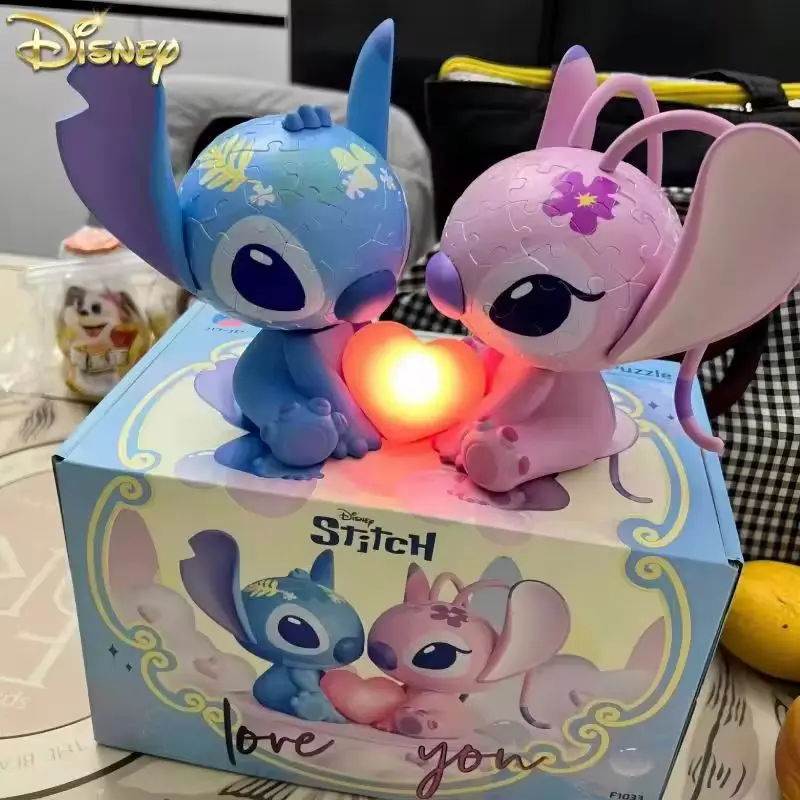 Disney 3d-Jp Lilo & Stitch Giocattoli Anime Stitch Figurine Angelo Luce notturna Ragazze Kawaii Stitch Lampada da notte Decorazione della stanza Regalo