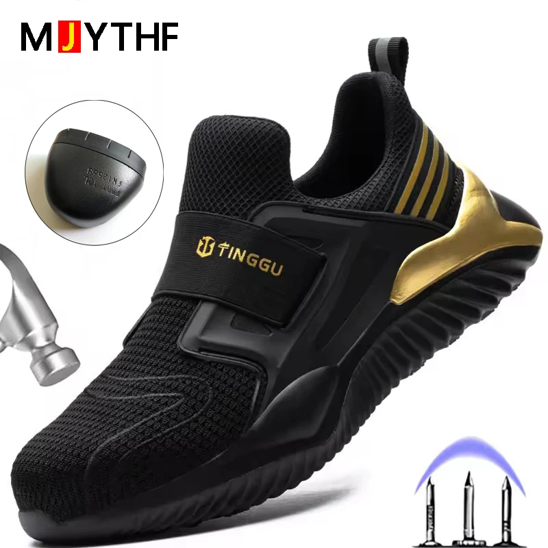 

2026 Safety Shoes Men Steel Toe Cap Work Safety Shoes Sneakers Male Lightweight Work Boots Men Indestructible Work Shoes Male