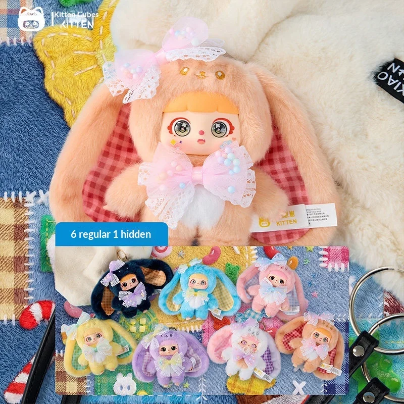 

Kitten Colorful Candy Series Cute Bunny Plush Blind Box Keychain 2026 Trendy Stuffed Doll Bag Pendant Small Gift For Kids Girls
