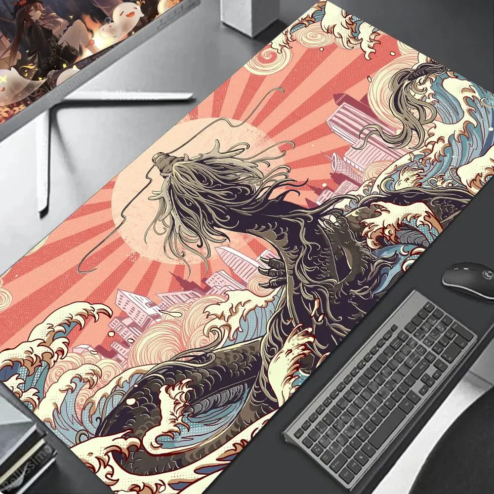 

Japanese Dragon Large XXL Gaming Mousepad 900x400 600x300 Speed Desk Mat Anime Theme Keyboard Gamer Mouse Pad for Esports