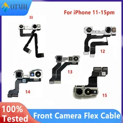 100% Tested Front Camera Flex For iPhone 11 12 13 14 15 Plus Pro MAX Front Camera Promixity Light Sensor Cable Replacement Parts