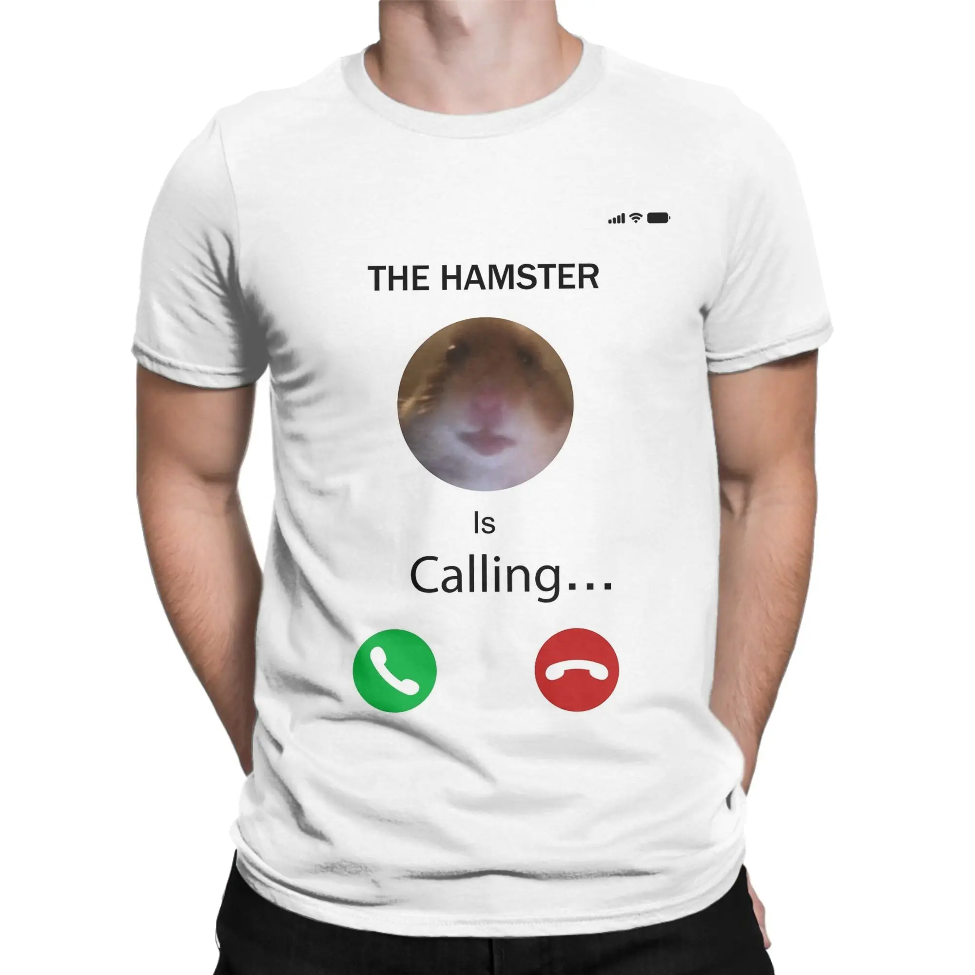 Dank Meme الهامستر الدعوة تي شيرت الرجال القطن الخالص خمر تي شيرت الياقة المستديرة تي شيرت ملابس قصيرة الأكمام المطبوعة