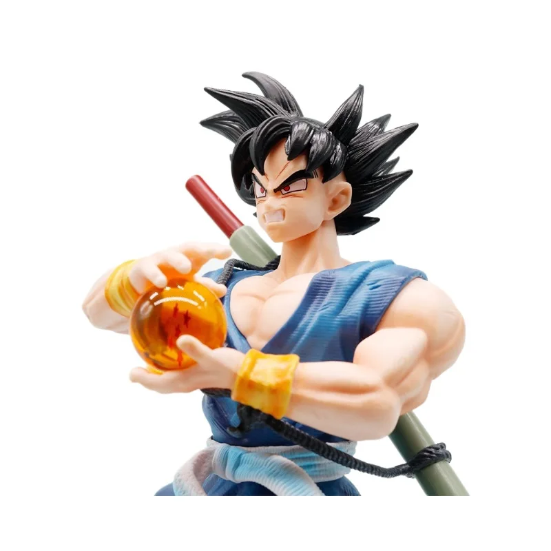 Dragon Ball Z Super Saiyan Goku Rage Statue Holding Dragon Ball Anime Figure Desktop Decor - view 5