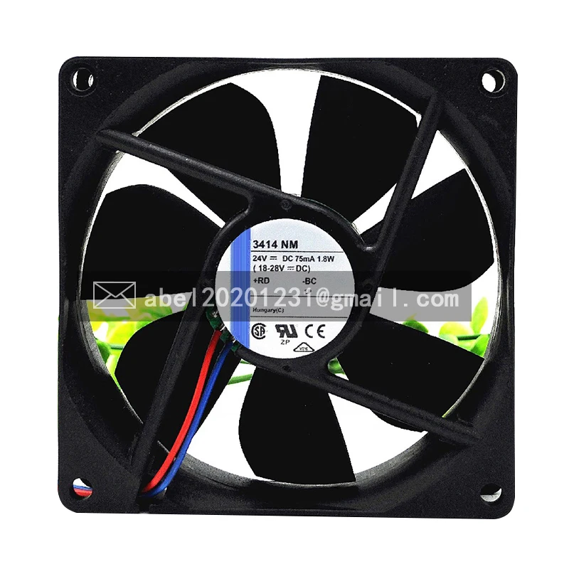 Ventilateur de refroidissement d'origine, neuf, 3414NM, 3414 NM, 24VDC, 1.8W, 9025, 9cm, 90x90x25mm