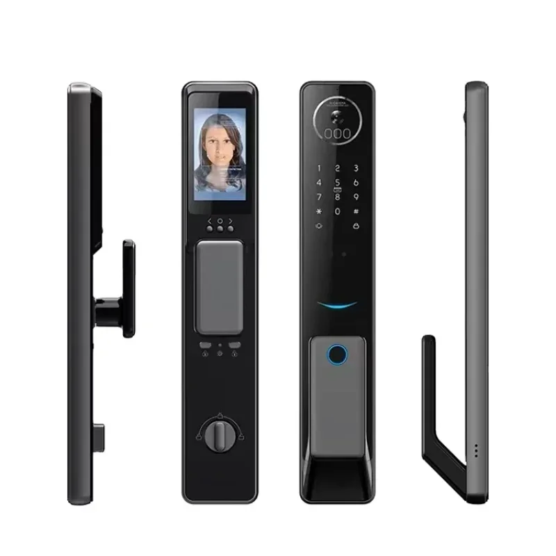 S-61 Fingerprint Tuya Wifi TTlock Smart Door Lock Bluetooth 3D Face Recognition Smart Door Lock With Camera