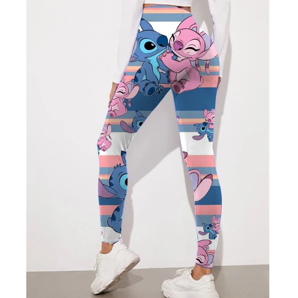 Disney Stitch print Sport Legging Women Stretch Gym Pants Women Running Workout Leggings Female Soft Tights Push Up Yoga Pants