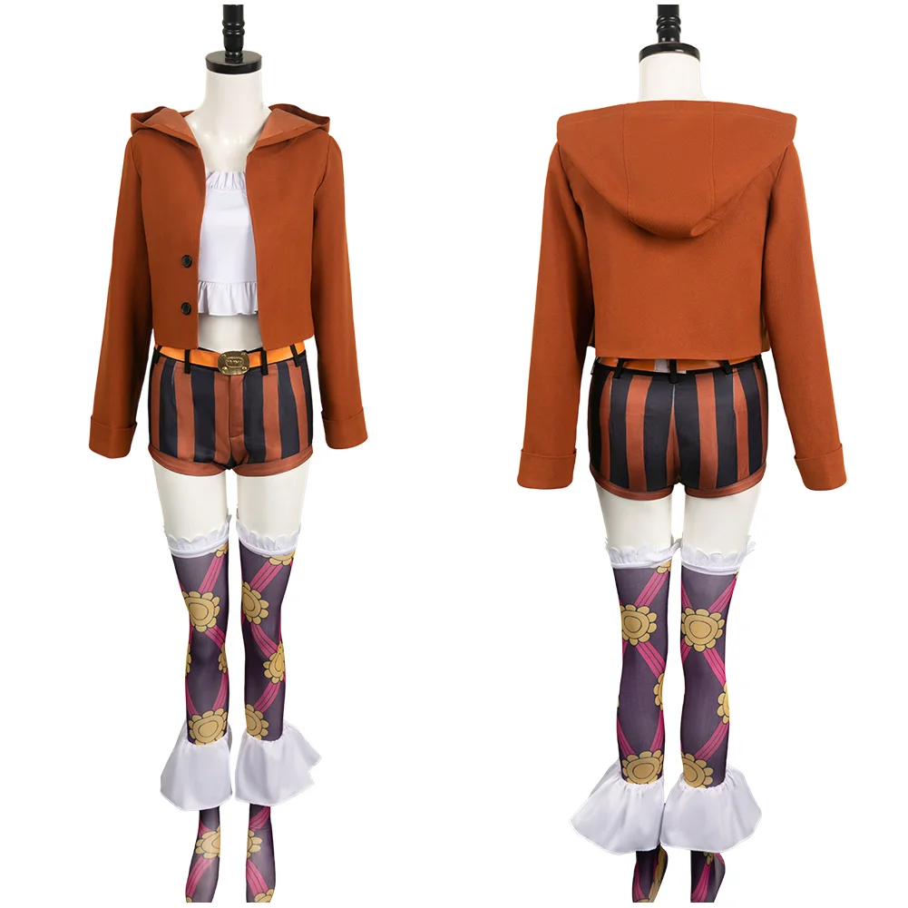 

Bonney Anime Fantasy Jewelry Cosplay Adult Women Jacket Coat Shorts Belt Outfits Costume Halloween Carnival Party Suit