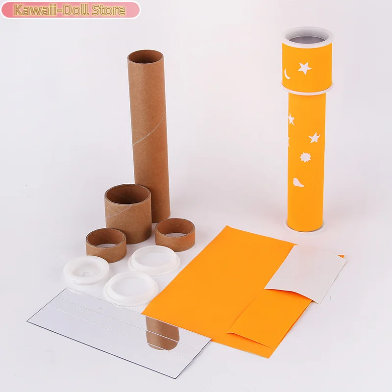 DIY Rotating Kaleidoscope Material Kit Simple Colorful Kaleidoscope Toys Scientific Experiment Teaching Tools Handmade Toys