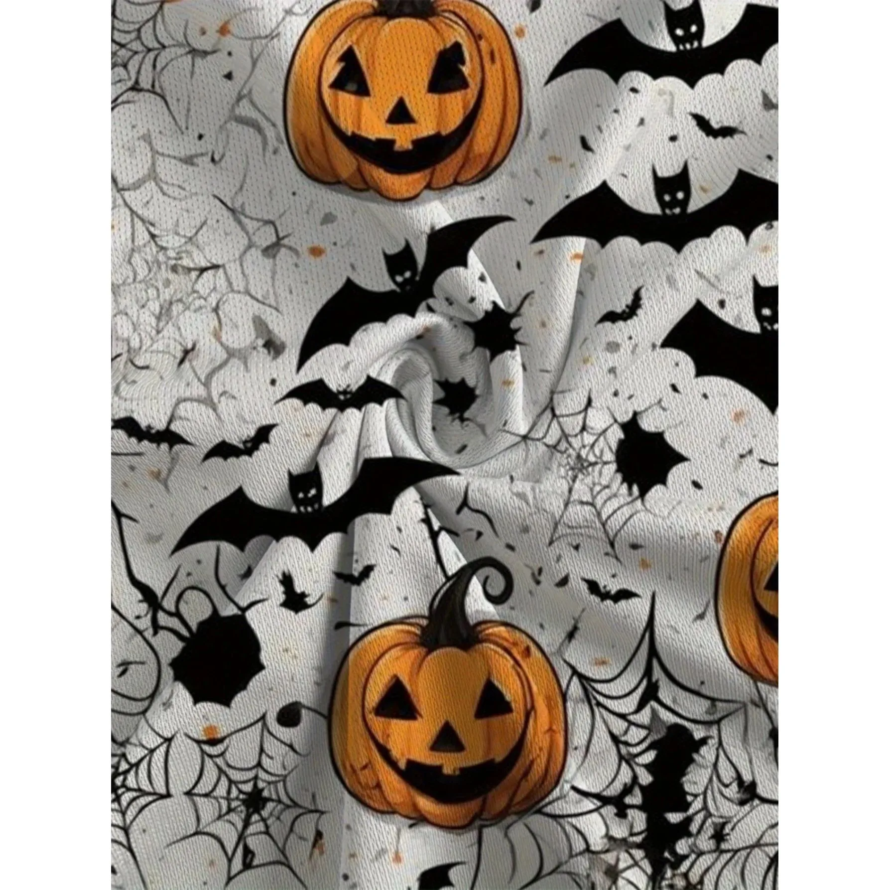 

Мужская футболка на Хэллоуин с 3D принтом «Тыква и летучая мышь» Cleanfit Sle A-Line Sve Другой материал 00% осень-зима моя