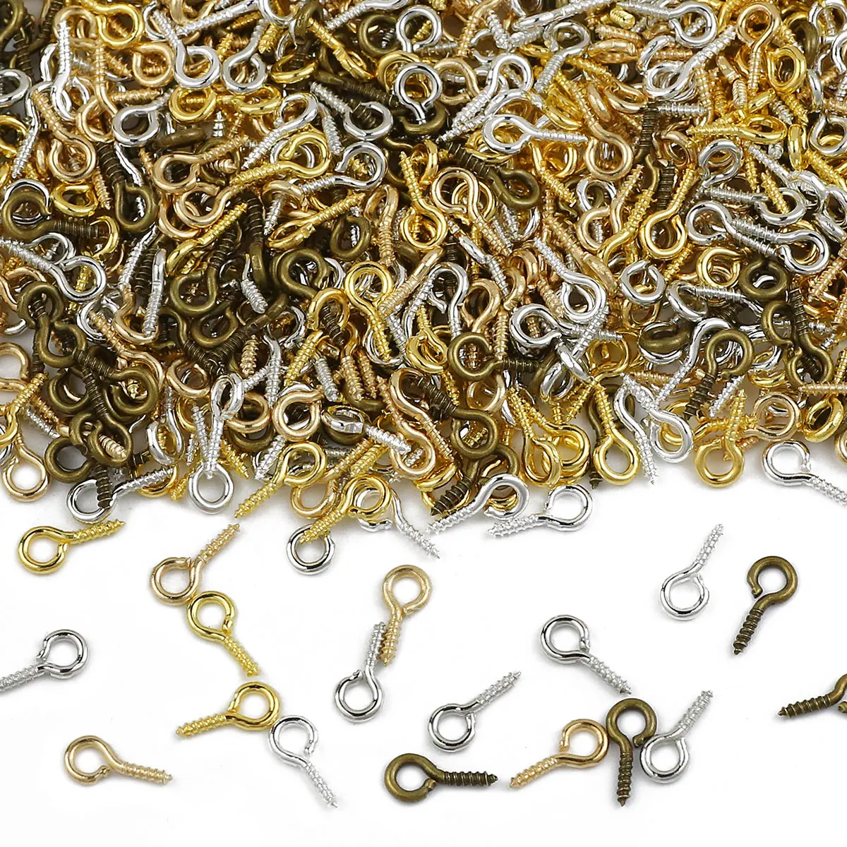 100-400pcs 5x10mmSheep Eye Screw Mini Ring Sheep Eye Screws For Jewelry Making DIY Pendant Rope Accessories Handmade Key Chain