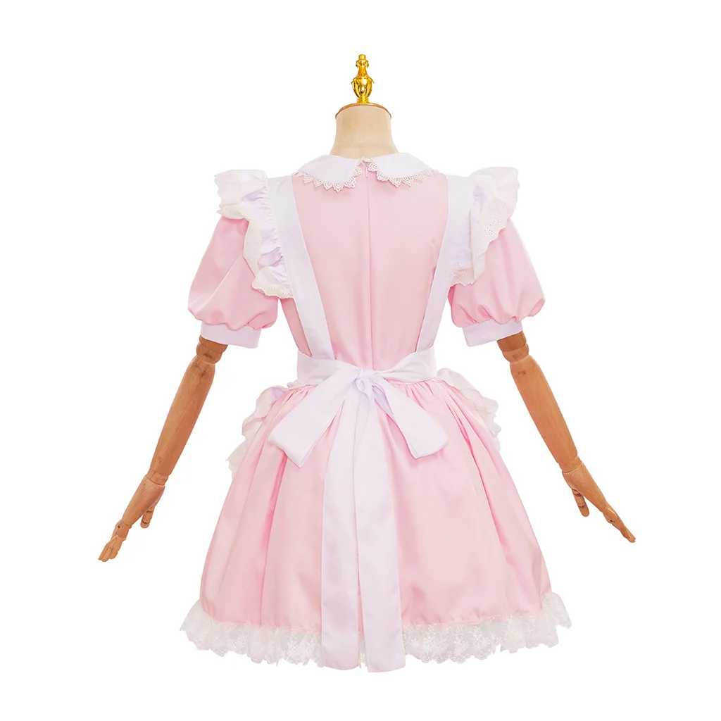 Robe Lolita Rose Mignonne pour Femme, Tenue de Demoiselle d'Honneur, Manches Courtes, Kawaii, Costume de Jeu, Halloween, Carnaval, ixCosplay, Été