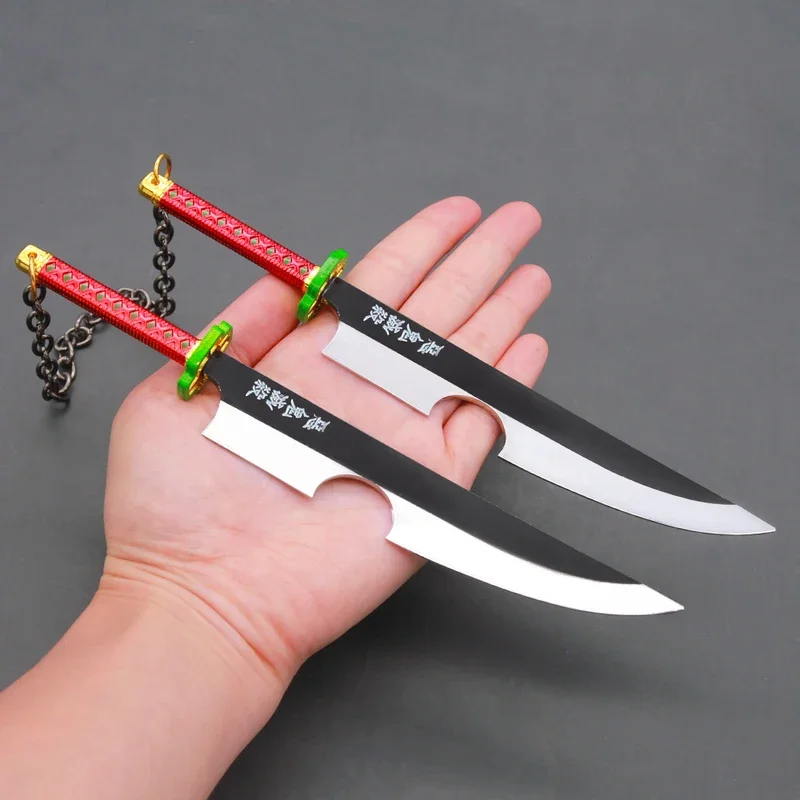 Sonido Hashira Uzui Tengen Dual Giant nigirin Cleavers Sound Breathing Sword Small Metal Model Collection